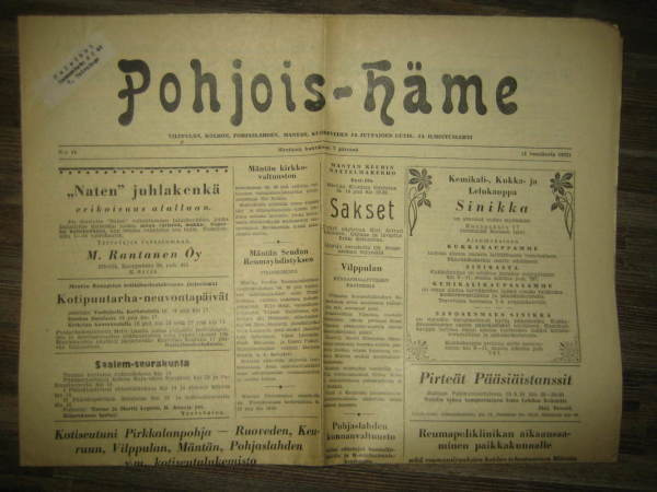 Sanomalehti: Pohjois-Häme 7.4.1955