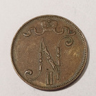 *Suomi *  5 penniä  *1912  *   Copper/Kupari *1+/EF - pikkukuva 2