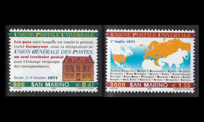 San Marino 1836-7 ** UPU 125v (1999)