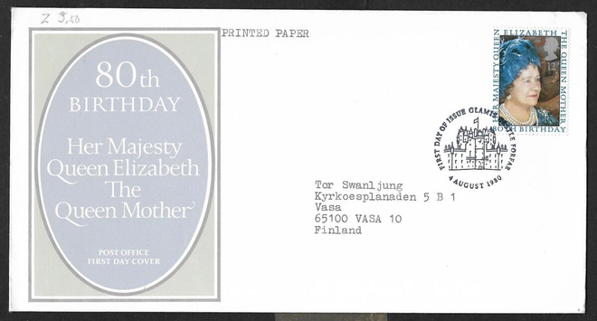 Englanti - Elisabet 80v 1980 FDC (Mic. 845)