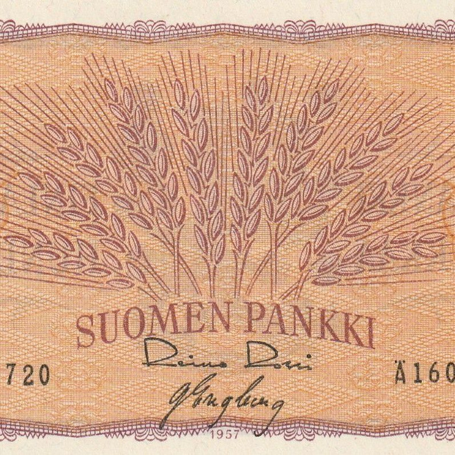 Suomi  100 markkaa 1957  Ä1605720   kl 8