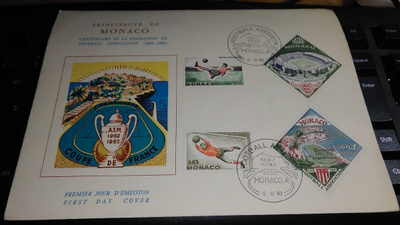 Monaco Jalkapallo leimakuori FDC 26/10