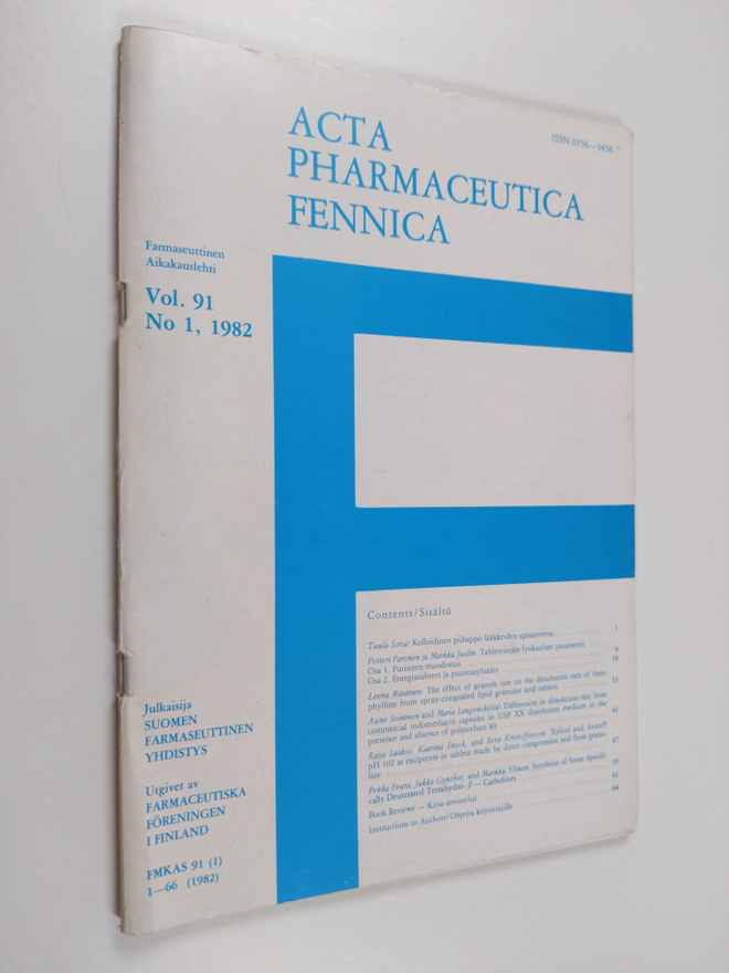 Acta Pharmaceutica Fennica 1/1982