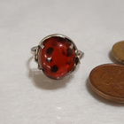 Upea Vintage Hopea Meripihka sormus baltic amber  - pikkukuva 2