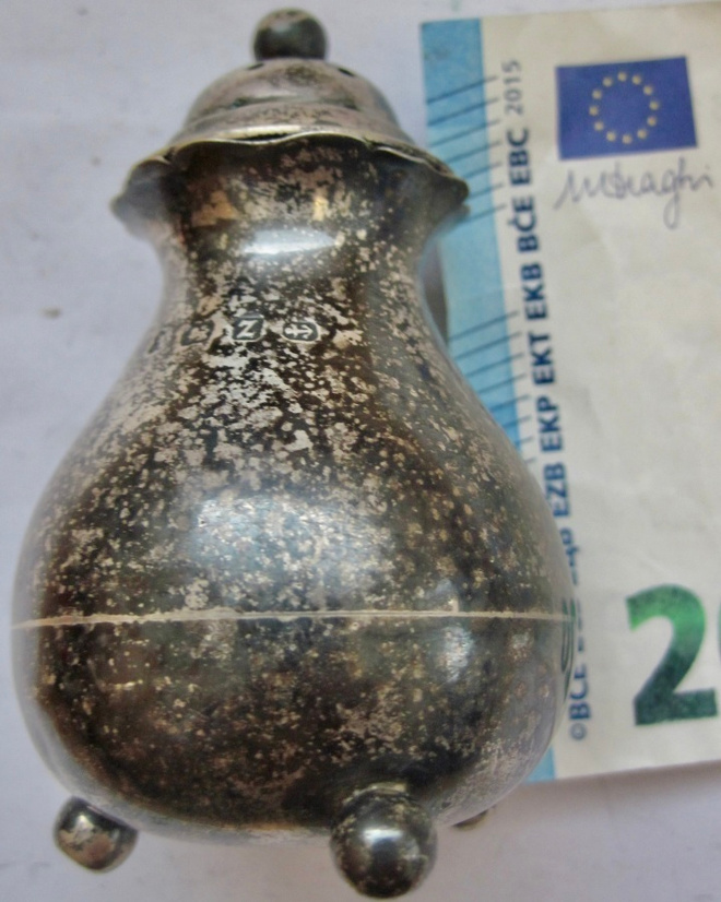 VANHA Suolakko? Pippurisirotin? Hopeaa 925 Englanti 1899