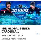 NHL GLOBAL SERIES * CAROLINA-SEATTLE 14.11.26 * KAKSI LIPPUA - pikkukuva 1