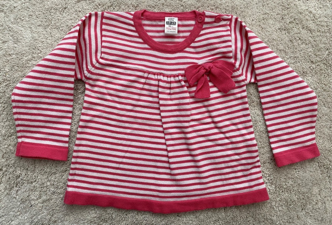 Zara: pinkkiraitainen neule, koko 86, uudenv.