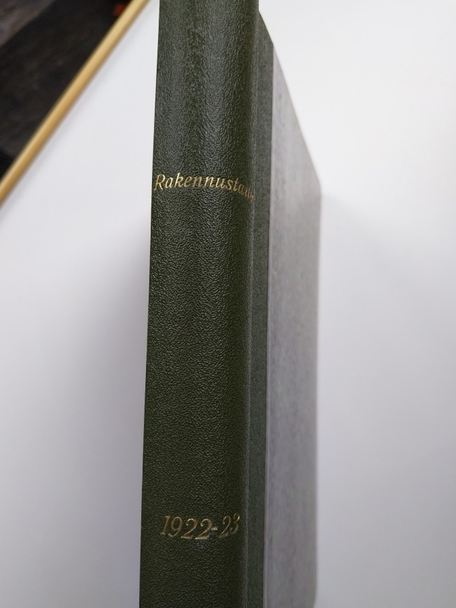 Rakennustaito -lehden vuosikerrat 1922 - 23 sidottuna