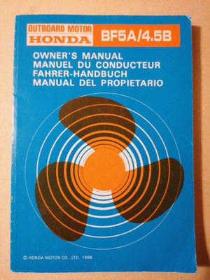 HONDA BF5A / 4,5B owners manual 4 language