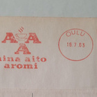 Kuva/firmaleima, AinaAitoAromi, Oulu 16.7.63 - pikkukuva 1