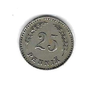 1921 25 PENNIÄ KOLIKKO KÄYTETTY