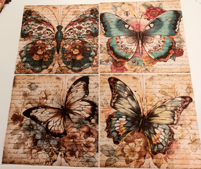Kuviopaperi PERHONEN / 4 kpl -setti / 15 x 15 cm