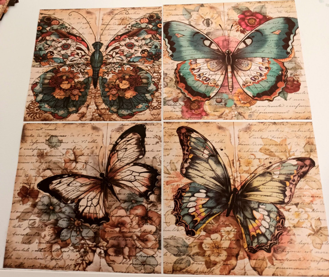 Kuviopaperi PERHONEN / 4 kpl -setti / 15 x 15 cm
