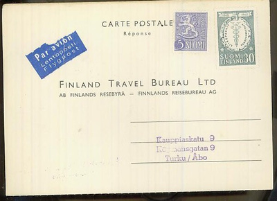 1962 liikepankit ym vastauskortti Itävallasta - leimaton