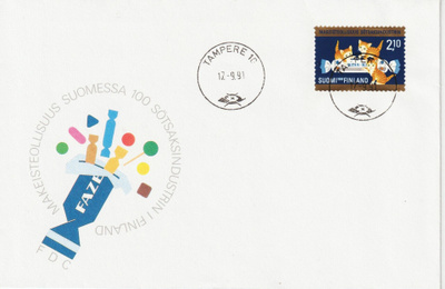 1991 Makeisteollisuus 100v merkin FDC-kirje