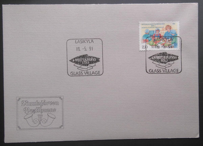Lasikylä -Nuutajärvi kuvaleima, leiman FDC 1991