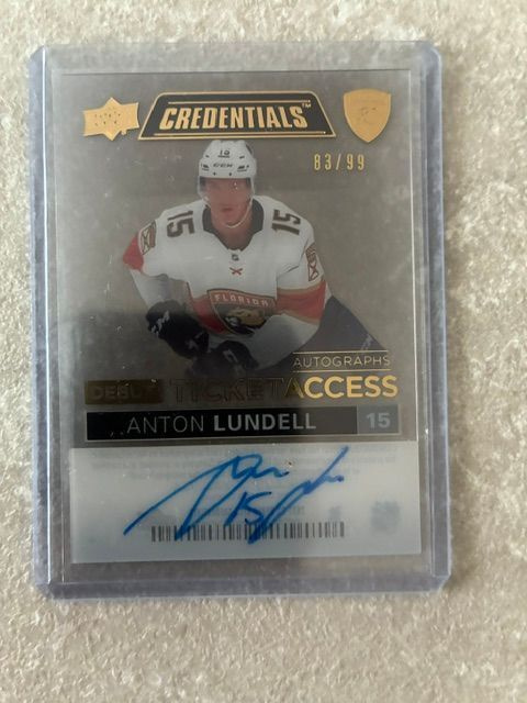 Anton Lundell 21-22 Credentials #DTA-AL Debut Ticket /99