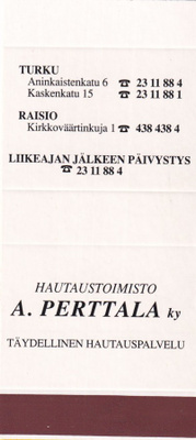 Turku, Raisio, A. Perttala Oy, MAX Match, aski , aihio, b437