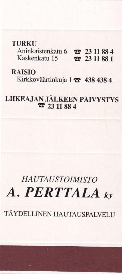 Turku, Raisio, A. Perttala Oy, MAX Match, aski , aihio, b437