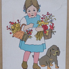 Pikkuleidi ja koira tuovat jouluiset kukkatervehdykset, 1928 - pikkukuva 1