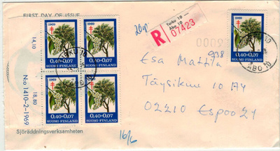 1969 tub 40p 7 kpl R-kirje