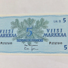 5 mk 1963 Litt B P-sarja PAKKASILEÄ - pikkukuva 1