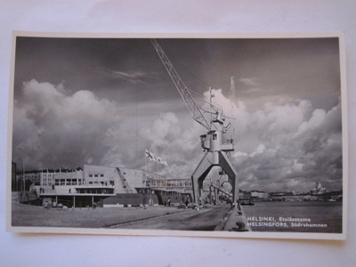 VANHA Postikortin Alkup.Mallikappale Helsinki Satama 1950-l