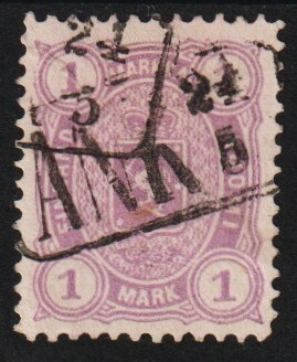 1889 5mk Vaakunamerkki leimattuna