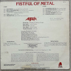 Anthrax – Fistful of Metal LP 1984 TSEKKAA KUVAUS! - pikkukuva 2