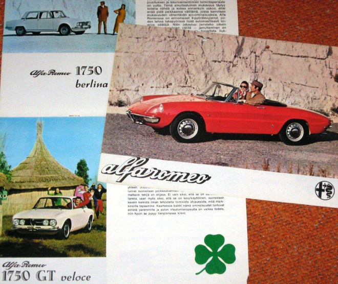 1969 Alfa Romeo mallisto esite - KUIN UUSI - suom - Giulia