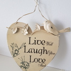 Peltikyltti - peltinen Ovikyltti - Live - Laugh - Love - pikkukuva 1