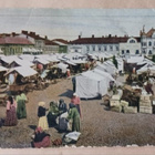 Pori, Tori, vilkasta torikauppaa, vanha väripk, k. k-k - pikkukuva 1
