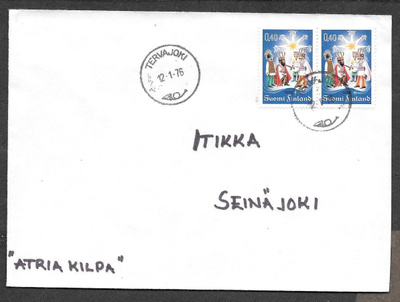 Postilähetys - Joulu 1975 (LAPE 2x775) Tervajoki 12.1.1976
