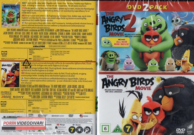 Angry Birds 1 Ja  2 Movie	(40 193)	UUSI	-FI-	DVD	nordic,	(2)