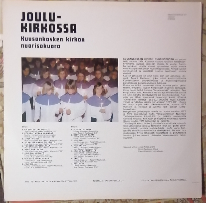 Lp 1975 Kuusankosken Kirkon Nuorisokuoro