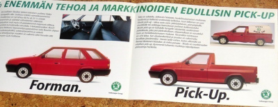 1994 Skoda Favorit Forman jne esite - suom - KUIN UUSI