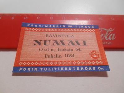 TT Etiketti Puijo Ravintola Nummi Oulu