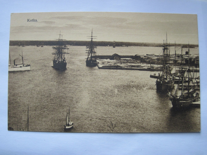 VANHA Postikortti Kotka Laivat 1920-luku