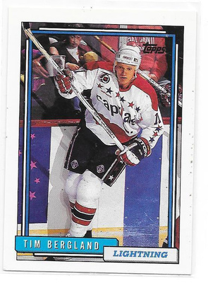 1992-93 Topps #244 Tim Bergland Washington Caps ex- HIFK