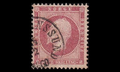 Norja 5 o Oscar I 8 sk Christianssund x.2.1960 (1856)