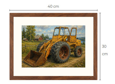 Uusi Kauhakuormaaja traktori art print 30 cm x 40 cm