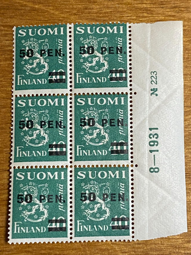 LEIJONA MALLI 1930 50P/40P LISÄPAINAMA L170 I NUMEROKUUSILO
