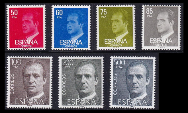 Espanja 2513-9y ** Käyttösarja kuningas Carlos I y-pap (19