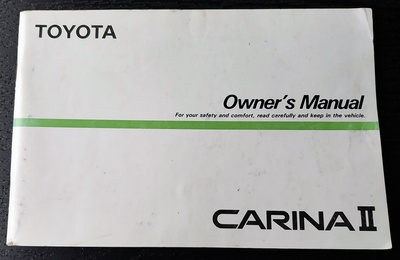 TOYOTA CARINA 2 Owner's manual