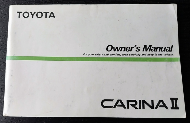 TOYOTA CARINA 2 Owner's manual