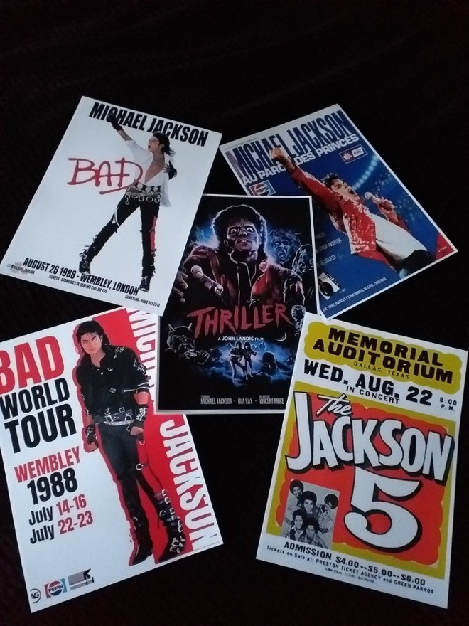 MICHAEL JACKSON -- juliste setti A4 x 5 (mm. UPEA lahja) #1