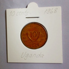 Uganda 10 Cents v.1968 KM#2 - pikkukuva 2