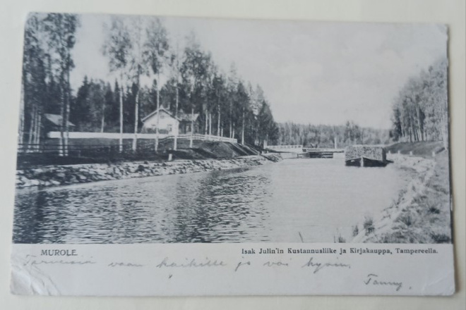 Ruovesi, Murole, kanava, silta, tukkeja, mv pk, p. 1906
