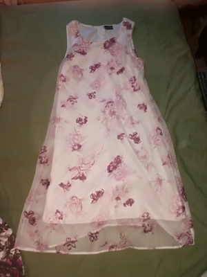 Permoda-juhlamekko 2-kertainen kukkakuosi liila/pinkki 38/42