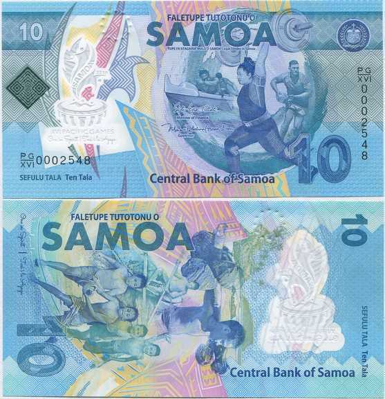 Samoa 10 Tala 2019 UNC Polymer XVI Pacific Games